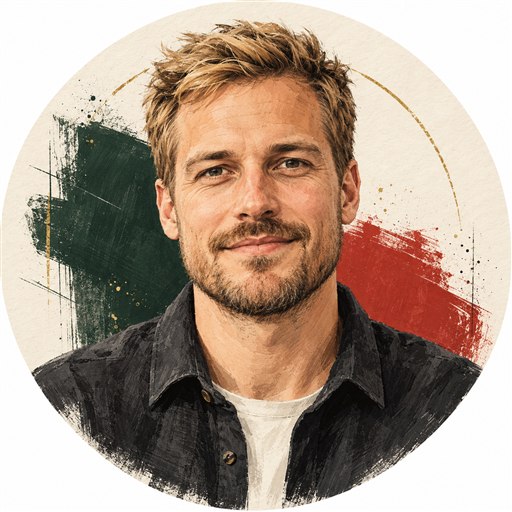 Illustrated portrait of Lukas Weber